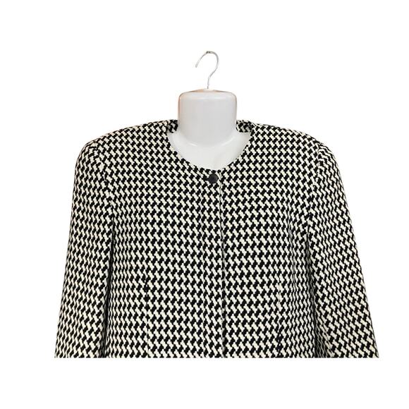 Moods by Krizia Women's B/W Houndstooth Wool Blend Button Front Blazer SZ 10 VTG - Picture 4 of 13